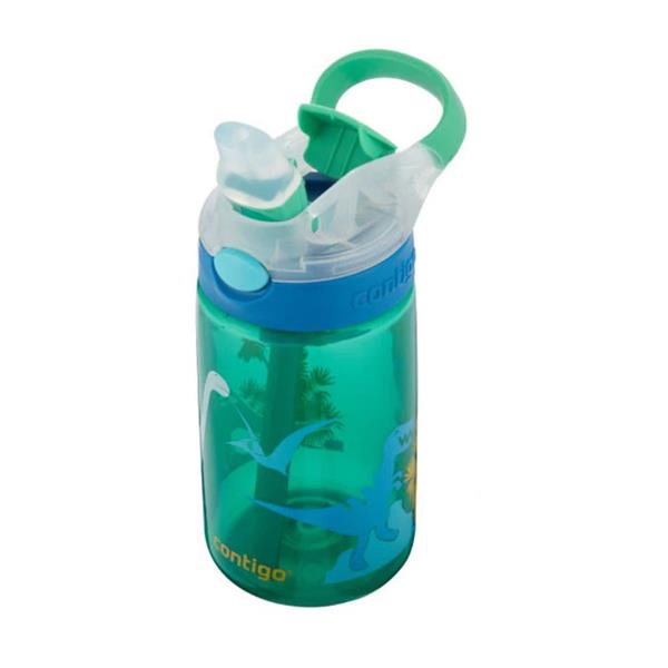 Contigo Gizmo Jungle Green Dino 14oz spill-proof kids water bottle, dishwasher safe, BPA-free, one-handed use – Keans