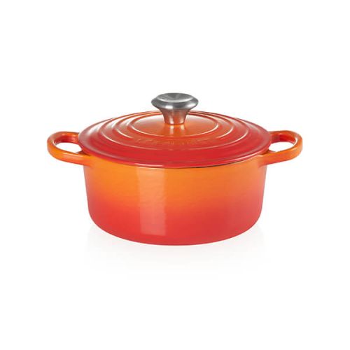 Le Creuset 20cm Round Casserole Volcanic Orange - Durable Cast Iron Cookware | Keans Claremorris