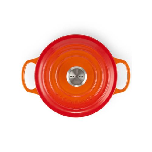 Le Creuset 20cm Round Casserole Volcanic Orange - Durable Cast Iron Cookware | Keans Claremorris