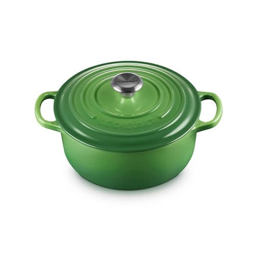 Le Creuset Signature Bamboo 20cm cast iron round casserole pot, durable enamel, stainless steel knob, 2.4L capacity – Keans