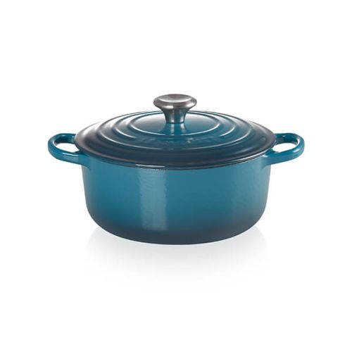 Le Creuset 20cm Round Casserole in Deep Teal – Durable Cast Iron Cookware | Keans Claremorris