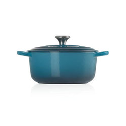 Le Creuset 20cm Round Casserole in Deep Teal – Durable Cast Iron Cookware | Keans Claremorris