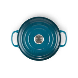 Le Creuset 20cm Round Casserole in Deep Teal – Durable Cast Iron Cookware | Keans Claremorris