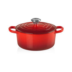 Le Creuset Signature Cerise 22cm Round Cast Iron Casserole Pot - Durable, Enamel Coated | Keans Claremorris