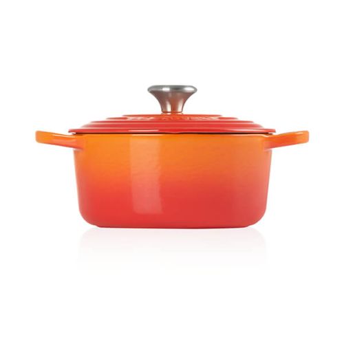 Le Creuset Round Casserole 24cm Volcanic - Durable cast iron cookware, vibrant volcanic color, available at Keans