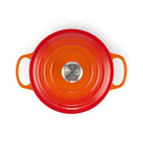 Le Creuset Round Casserole 24cm Volcanic orange cast iron pot - Keans Claremorris
