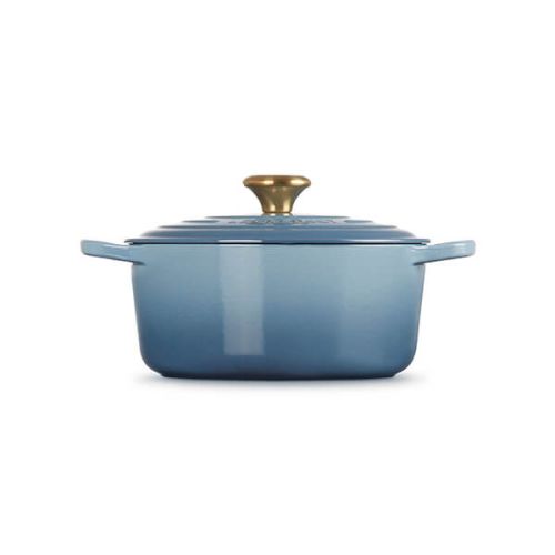 Le Creuset 24cm Round Chambray Casserole Dish – Durable Cast Iron, Vibrant Blue – Available at Keans Claremorris