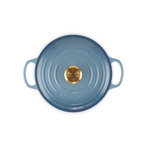 Le Creuset Round Casserole 24cm Chambray enamel cast iron pot, durable and stylish, available at Keans Claremorris.