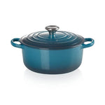 Load image into Gallery viewer, Le Creuset 24cm Round Casserole Deep Teal
