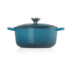 Le Creuset Round Casserole 24cm Deep Teal enameled cast iron pot – available at Keans Claremorris