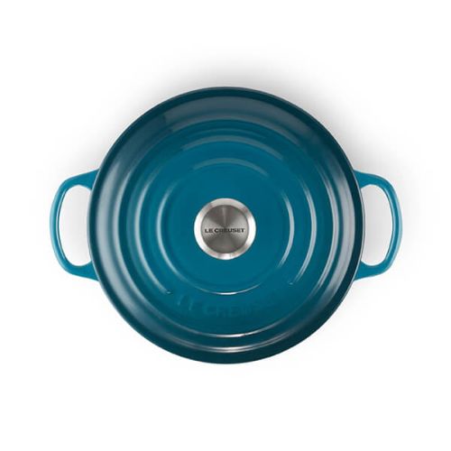 Le Creuset Round Casserole 24cm Deep Teal enameled cast iron pot - Keans Claremorris