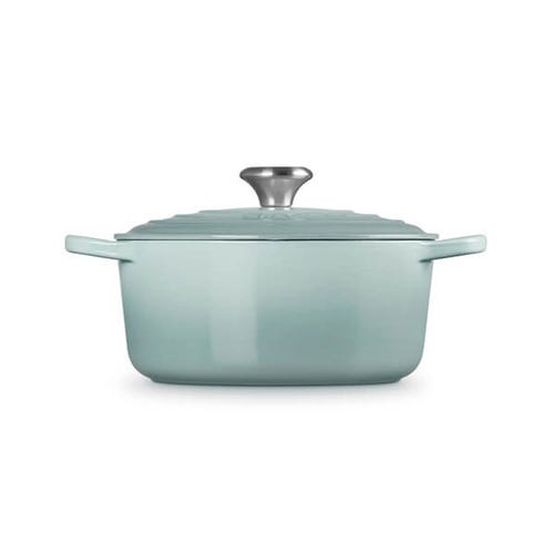 Le Creuset Signature Sea Salt 24cm Round Cast Iron Casserole Pot - Durable, Enamel Coated | Keans Claremorris