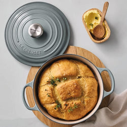 Le Creuset Signature Sea Salt 24cm Round Cast Iron Casserole - Durable, Enamel Coated, Keans Claremorris