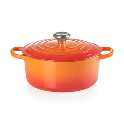 Le Creuset Round Casserole 26cm Volcanic - durable cast iron cookware, vibrant volcanic color, available at Keans Claremorris