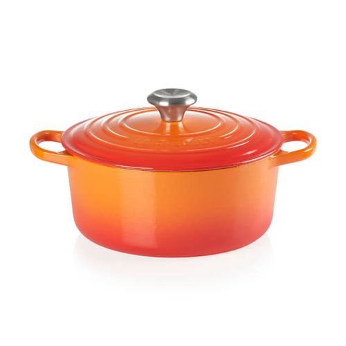 Le Creuset Round Casserole 26cm Volcanic - durable cast iron cookware, vibrant volcanic color, available at Keans Claremorris