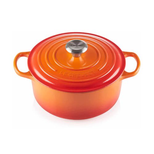 Le Creuset 26cm Volcanic Cast Iron Round Casserole, durable enamel, oven-safe, 5.3L capacity – Keans Claremorris