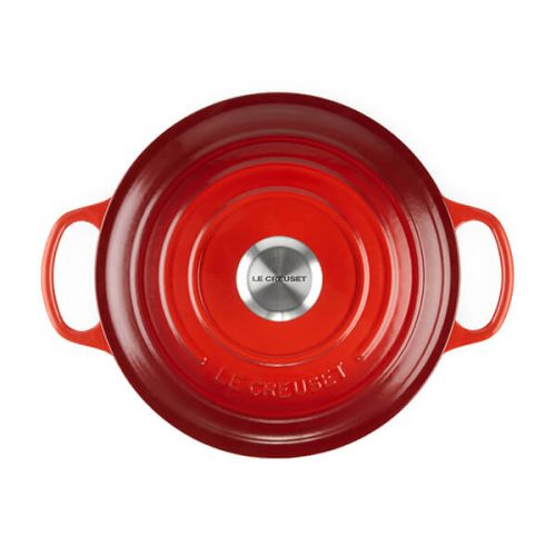 Le Creuset Signature Cerise 28cm Round Cast Iron Casserole Pot – Durable, Enamel Coated | Keans Claremorris