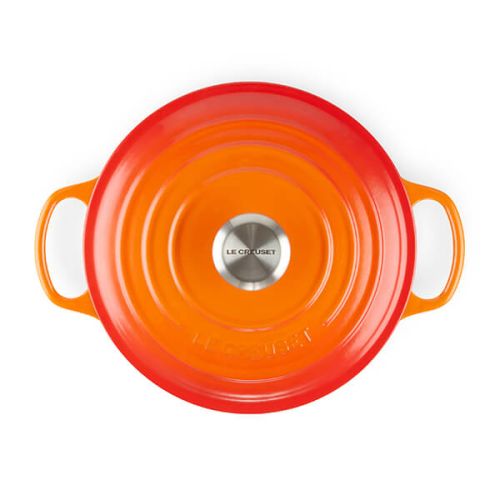 Le Creuset Signature Volcanic 28cm Round Cast Iron Casserole - Durable, Even Heat, Keans Claremorris