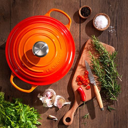 Le Creuset Signature Volcanic 28cm Cast Iron Round Casserole - Durable, Heat Retentive Cookware | Keans Claremorris