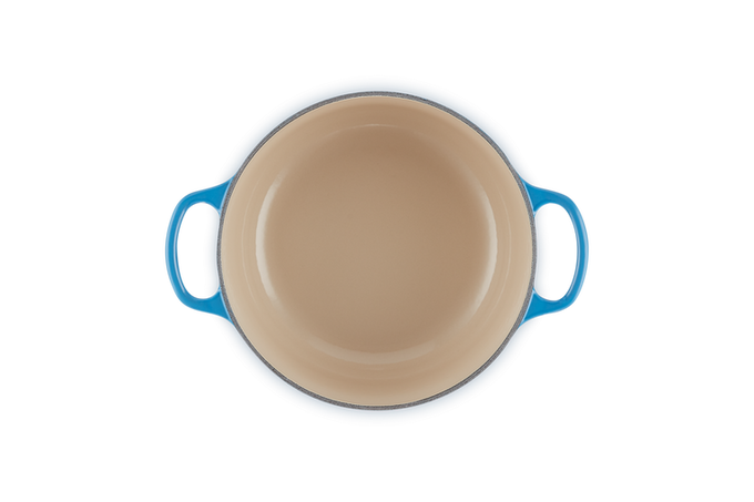 Le Creuset Signature 28cm Round Azure Blue Casserole Dish – Durable Cast Iron Cookware | Keans Claremorris