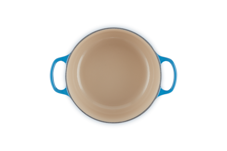 Le Creuset Signature 28cm Round Azure Blue Casserole Dish – Durable Cast Iron Cookware | Keans Claremorris