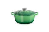 Le Creuset Signature 28cm Bamboo Green cast iron casserole, enamelled, oven-safe, heat-resistant knob – Keans Claremorris