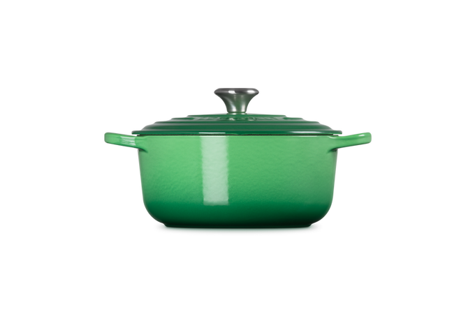 Le Creuset Signature 28cm Round Casserole in Bamboo Green – Durable Cast Iron Cookware | Keans Claremorris