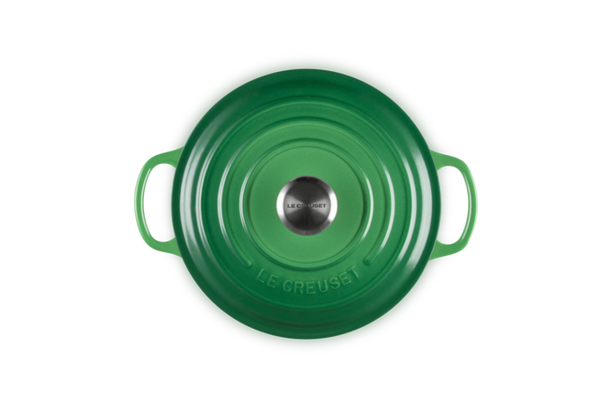 Le Creuset Signature 28cm Round Casserole in Bamboo Green - Durable Cast Iron Cookware | Keans Claremorris