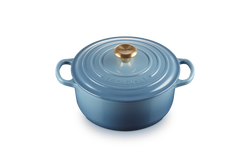 Le Creuset Signature 28cm Round Casserole in Chambray Blue – Durable Cast Iron Cookware | Keans Claremorris