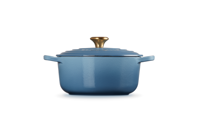 Le Creuset Signature 28cm Round Casserole in Chambray - Durable Cast Iron Cookware | Keans Claremorris