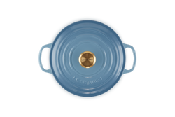 Le Creuset Signature 28cm Round Casserole in Chambray Blue – Durable Cast Iron Cookware | Keans Claremorris