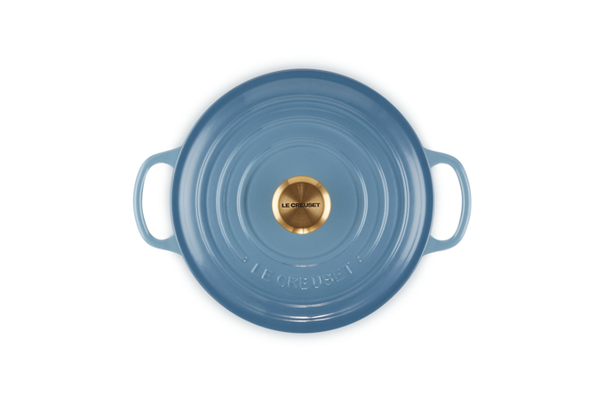 Le Creuset Signature 28cm Round Casserole in Chambray Blue – Durable Cast Iron Cookware | Keans Claremorris