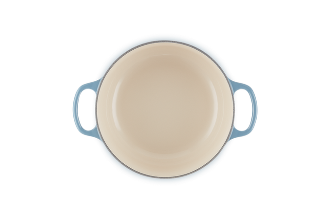 Le Creuset Signature 28cm Round Casserole in Chambray Blue - Durable Cast Iron Cookware | Keans Claremorris