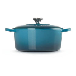Le Creuset Signature 28cm Deep Teal Cast Iron Round Casserole - Durable, Enamel Coated | Keans Claremorris