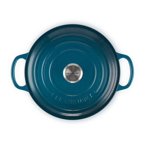 Le Creuset Signature Deep Teal 28cm Round Cast Iron Casserole Dish - Keans Claremorris