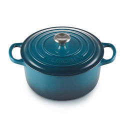 Le Creuset 28cm Deep Teal Cast Iron Round Casserole, 6.7L, durable enamel, stainless steel knob – Keans Claremorris