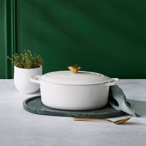 Le Creuset Signature 27cm Oval White Cast Iron Casserole Dish – Durable, Enamel Coated | Keans Claremorris