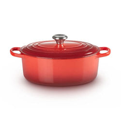 Le Creuset Signature Cerise 27cm Oval Cast Iron Casserole Dish - Durable, Enamel Coated | Keans Claremorris