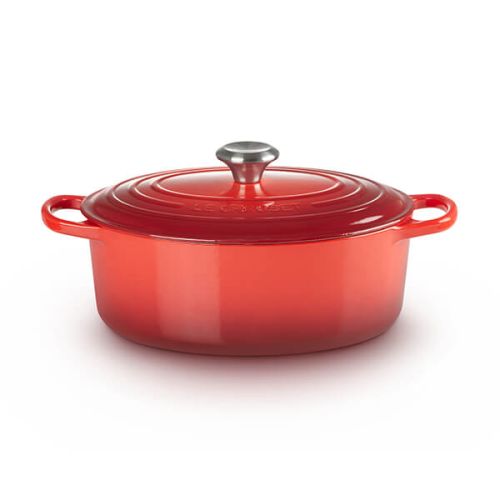 Le Creuset Signature Cerise 27cm Oval Cast Iron Casserole Dish - Durable, Enamel Coated | Keans Claremorris