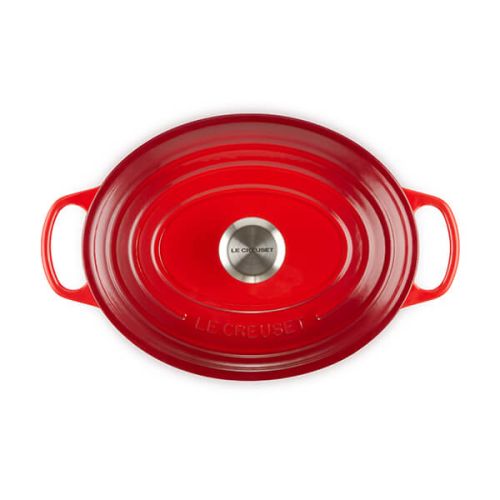 Le Creuset Signature Cerise 27cm Oval Cast Iron Casserole Dish - Durable, Enamel Coated | Keans Claremorris