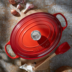 Le Creuset Signature Cerise 27cm Oval Cast Iron Casserole Dish - Durable, Enamel Coated | Keans Claremorris