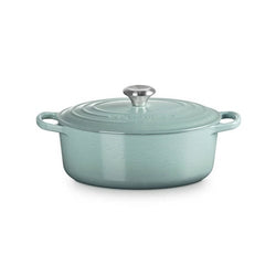 Le Creuset Signature Sea Salt 27cm Oval Cast Iron Casserole Dish - Durable, Enamel Coated | Keans Claremorris