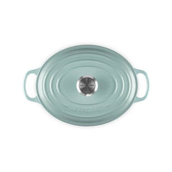 Le Creuset Signature Sea Salt 27cm Oval Cast Iron Casserole Dish - Durable, Enamel Coated | Keans Claremorris
