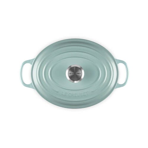 Le Creuset Signature Sea Salt 27cm Oval Cast Iron Casserole Dish - Durable, Enamel Coated | Keans Claremorris