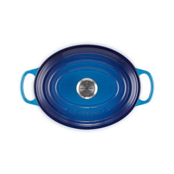 Le Creuset Signature 29cm Oval Cast Iron Casserole in Azure - Durable, Enamel Coated - Keans Claremorris