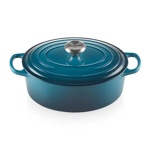 Le Creuset 29cm Oval Deep Teal Cast Iron Casserole, 4.7L, oven safe, heat-retentive, from Keans Claremorris