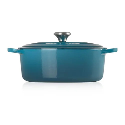 Le Creuset Oval Casserole 29cm in Deep Teal, durable enameled cast iron cookware - Keans Claremorris