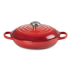 Le Creuset Signature Cerise 30cm Cast Iron Shallow Casserole - Durable, Vibrant Red | Keans Claremorris