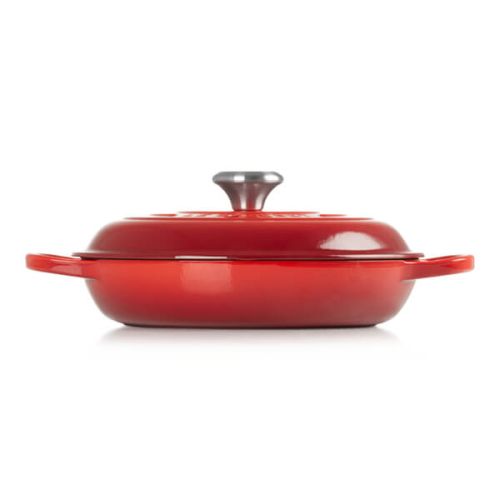 Le Creuset Signature Cerise 30cm Cast Iron Shallow Casserole - Durable, Vibrant Red | Keans Claremorris