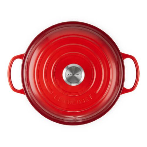 Le Creuset Signature Cerise 30cm Cast Iron Shallow Casserole - Durable, Vibrant Red | Keans Claremorris